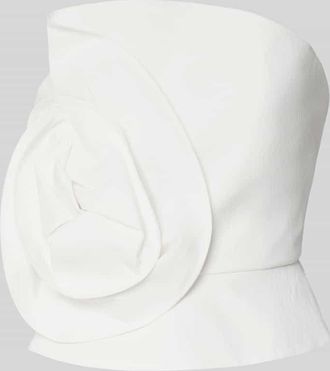 Jake*s Slim Fit Top mit floraler Applikation in Ecru, Gr&ouml;&szlig;e 32