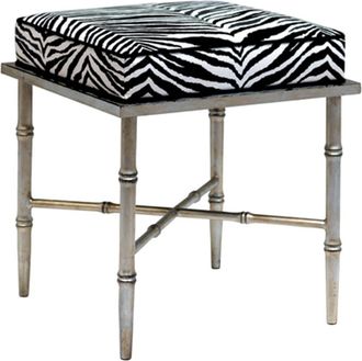 Port 68 Doheny Silver Single Zebra Black Bench