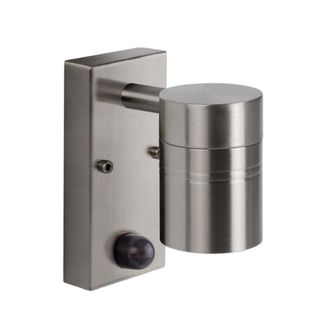 Lucide Aplique de exterior con detector en metal inoxidable 16cm