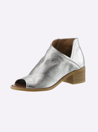 Andrea Conti Sandalette ANDREA CONTI, Damen, Gr. 37, silber (silberfarben), Leder, Schuhe Sandalette