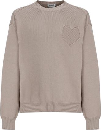 Moschino Trui met ronde hals - Heren - Ronde hals truien - Beige - M - Truien & Vesten