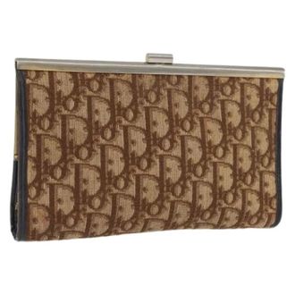 Dior Pre-owned Clutches, female, Brown, Size: ONE SIZE Pre-owned Trotter Canvas Pouch
