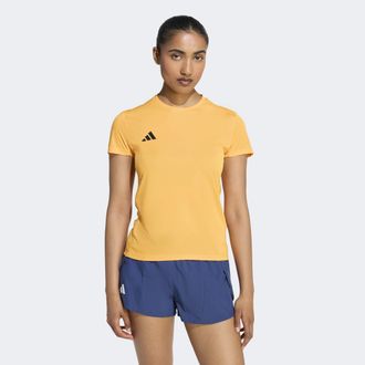 adidas Laufshirt ADIDAS PERFORMANCE ADIZERO E TEE, Damen, Gr. XXL, pure tangerine, Obermaterial: 100% Polyester, normal, Rundhals, Shirts Laufshirt