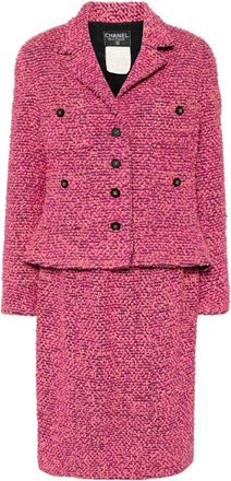 Chanel 1994 setup suit jacket skirt - women - Wool/Nylon/Silk - 44 - Pink