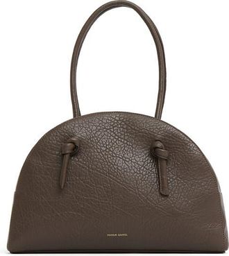Mansur Gavriel Fortuna Leather Bowling Bag in Ebony at Nordstrom