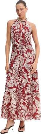 Oui Maxi Jurk - Dames - Maxi kleedjes - Veelkleurig - XL - Kleedjes