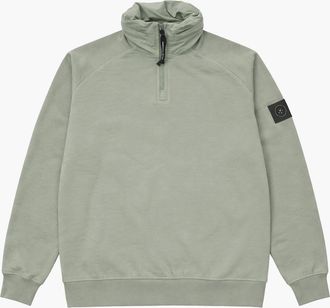 Marshall Artist Mens Marshall Artist Stanford Quarter Zip Hoodie Sage - Size: 42