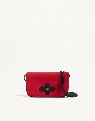 Valentino Garavani Mini Borsa A Spalla Sans Fin In Suede Donna ROSSO UNI