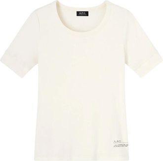 A.P.C. Slim Katoenen T-Shirt - Dames - T-shirts - Wit - M - Katoen - Tops