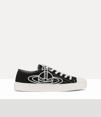 Vivienne Westwood Low Top Canvas Plimsoll Cotton Canvas Black 3-36 Women