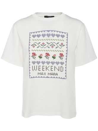 Tシャツ・カットソー MAX MARA Acacia cotton t-shirt Acacia cotton T-shirt in white - Max Mara | Mytheresa