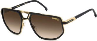 Carrera Mat Zwart Goud Zonnebril - Heren - Zonnebrillen - Zwart - 61 MM - Accessoires