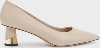 Charles & Keith Metallic Sculptural Heel Pumps