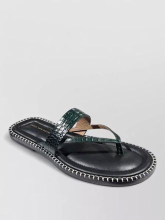 Dries Van Noten flat crocodile effect calf leather sandals