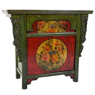 Wanderlust Deco Recibidor de madera verde 91x40x80