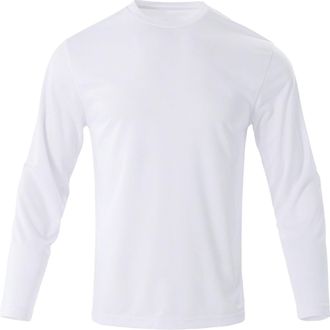 Generic DENGJIAMY Mens Long Sleeve Tee Shirts Outdoor Sports T Shirt Classic Basic Tee Bodybuilding Muscle Tops Plain Crew Neck Tshirt for Men (White, S)