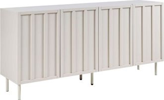 Beliani Sideboard Light Beige MDF 4 Door Cabinet Metal Legs Cashmere Modern Design Bedroom CLUNES