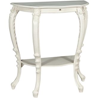 Biscottini International Biscottini - Consolle ingresso shabby 87x38x84 cm Made in Italy Tavolino ingresso stile barocco bianco