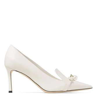 Jimmy Choo London Felicitie 75 Latte Nappa Leather Pumps, Brand Size 35.5 ( US Size 5.5 )