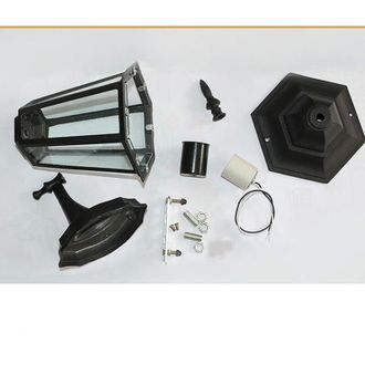 OEM Aplique De Pared Exterior Crezuo Con Iluminaci&oacute;n Descendente, Metal/cristal, Negro, Impermeable Y Resistente A La Corrosi&oacute;n.-crezuo