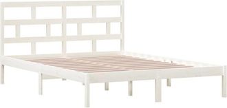 vidaXL Estructura De Cama De Madera Maciza Blanco 150x200 Cm Vidaxl