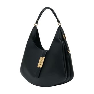 Ganni Womens Kat Shoulder Bag Black Calfskin