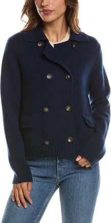 Fort&eacute; Cashmere Double Breasted Wool & Cashmere-Blend Cardigan
