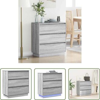 vidaXL vidaXL Armadietto in legno - Armadio da Notte Grigio 71 x 34,5 x 75 cm Legno multistrato