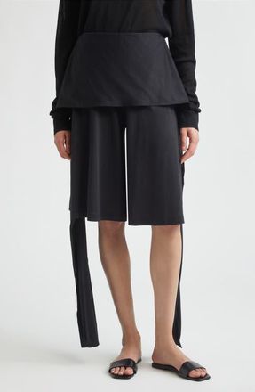 Toteme Tie Waist Jersey Shorts in Black at Nordstrom, Size X-Small