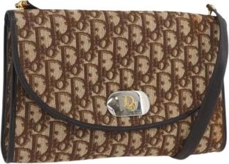Dior Pre-owned Shoulder Bags, female, Brown, Size: ONE SIZE Pre-owned Trotter Canvas Shoulder Bag