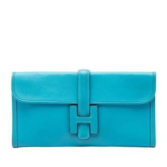 Herm&egrave;s Pre-owned Jige Elan 29 - Dames - Pre-owned - Blauw - Maat: ONE Size Leer