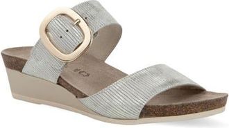 Naot Magic Wedge Sandal in Platinum Striped at Nordstrom, Size 10Us