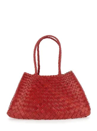 Dragon Diffusion Womens Leather Shoulder Bag Santa Croce Big Tapered Red