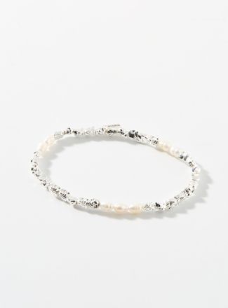 Pilgrim Womens Pearl & hammered-nugget bracelet Exclusive Simons x Pilgrim collection