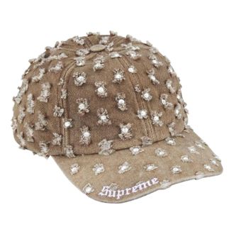 SUPREME FW26 Hole Punch Rhinestone Denim 6-Panel Brown SUP-FW26-1072-BRN