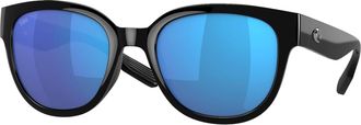 Costa Womens Salina Sunglasses In Black/blue Mirror