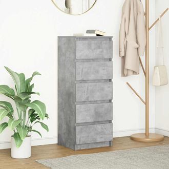 vidaXL Vidaxl - Credenza Con Cassetti Grigio Cemento 37,5x35x99cm In Truciolato