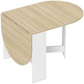 HOMCOM Mesa comedor plegable 163x80x75 cm madera natural