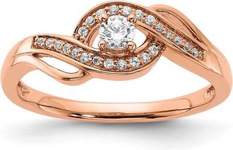 Diamond2Deal 14k Rose Gold Lab Grown Diamond Engagement Ring 1/5Ct Clarity- VS Color- G-H