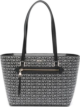 DKNY Black Bryant Ave Logo Print Tote Bag