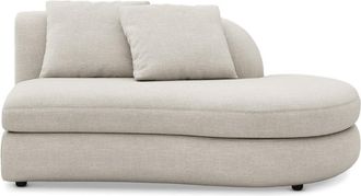 Castlery Fable Right Chaise Customized, Performance Linen Weave, Sand, Spill Resistant, Ultra Deep Seats for Castlery Chairs