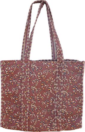 Generic Block Print Quilted Tote Bags for Women - Cotton Cheetah Print Shoulder Bag for Everyday Use