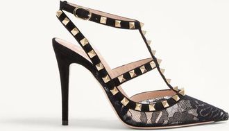 Valentino Garavani Rockstud Lace Pump With Straps 100Mm Wo