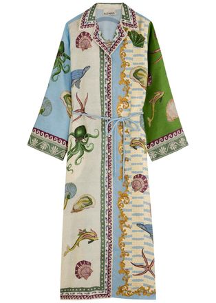 Alemais Alemais Bath House Printed Silk Maxi Shirt Dress - Multicoloured - 10 (UK10 / S)