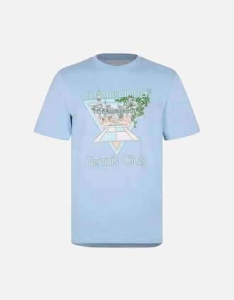 Casablanca Mens Casablanca New Tennis T Shirt Pastel Blue - Size: 36