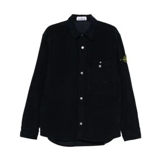 Stone Island Light Jackets, male, Blue, Size: S Pocket Shirt