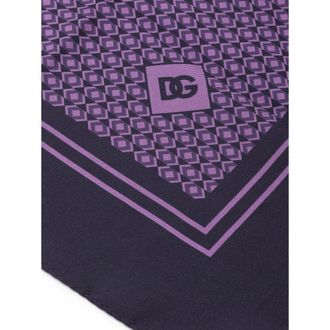 Dolce & Gabbana Mens Purple Silk Pocket Square Accessory