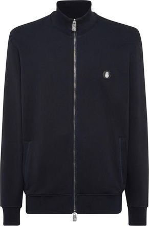 Billionaire Boys Club full-zip logo-plaque sweatshirt - men - Fabric - XXXXL - Blue