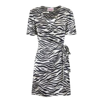 MC2 Saint Barth Kleedjes, Dames, Veelkleurig, S, Satijn, Zebra Satijnen Onderjurk Vrouwen