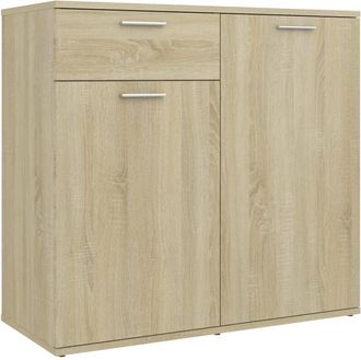 vidaXL Vidaxl - Aparador de madera contrachapada color roble Sonoma 80x36x75 cm